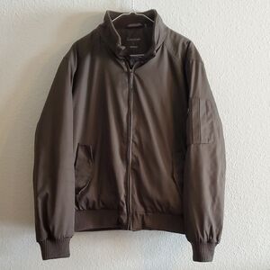 Men's Vintage Calvin Klein Brown Full Zip Bomber Jacket size Large